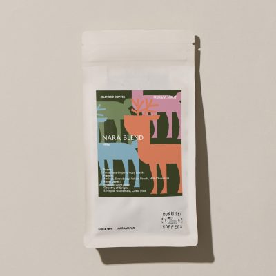 ロクメイコーヒーの奈良ブレンドの豆袋